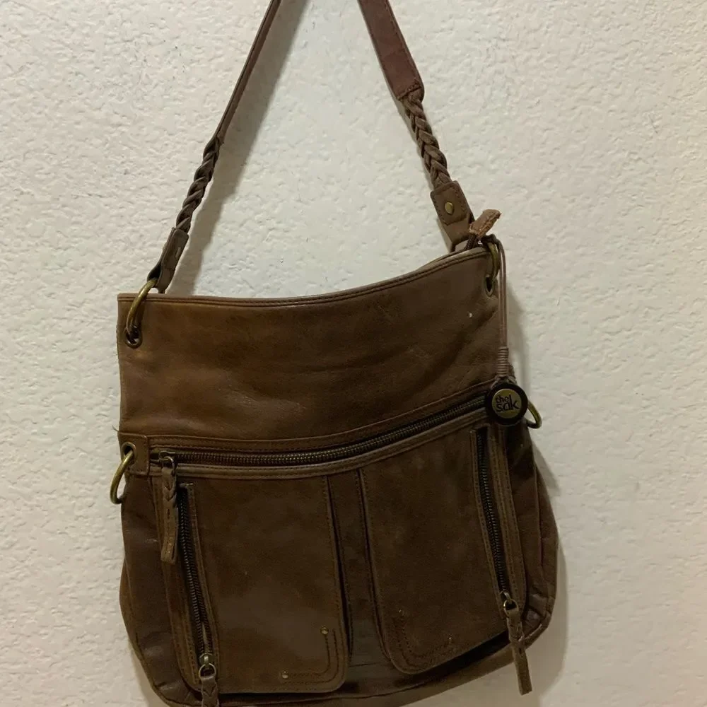 “The Sak” satchel/ crossbody brown adjustable strap